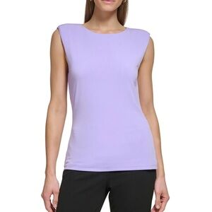 DKNY Womens Sleeveless Crewneck Blouse Pullover Top Purple Size M